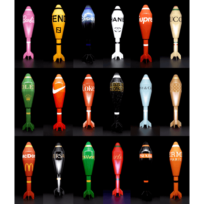 JJ Adams Art Bomb Sculpture Collection (Rolex, Nike, Starwars, Make Art Not War and more)