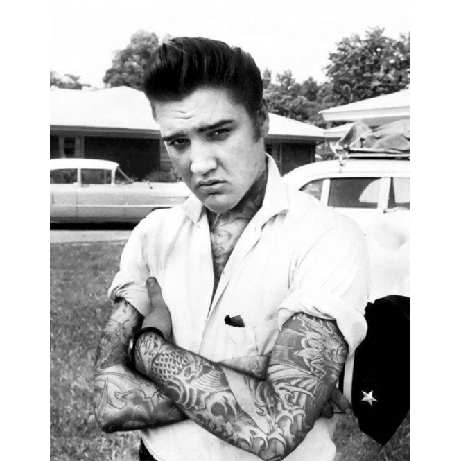 JJ Adams Elvis Presley Tattoo (B&W)